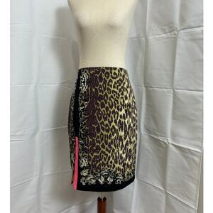 NWOT Elie Tahari Side Slit Animal Print Pencil Skirt Size 4